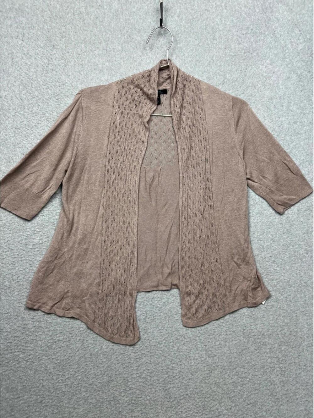 Cynthia Rowley Linen Knit Cardigan Short Sleeve Womens Size M Beach Lightweight